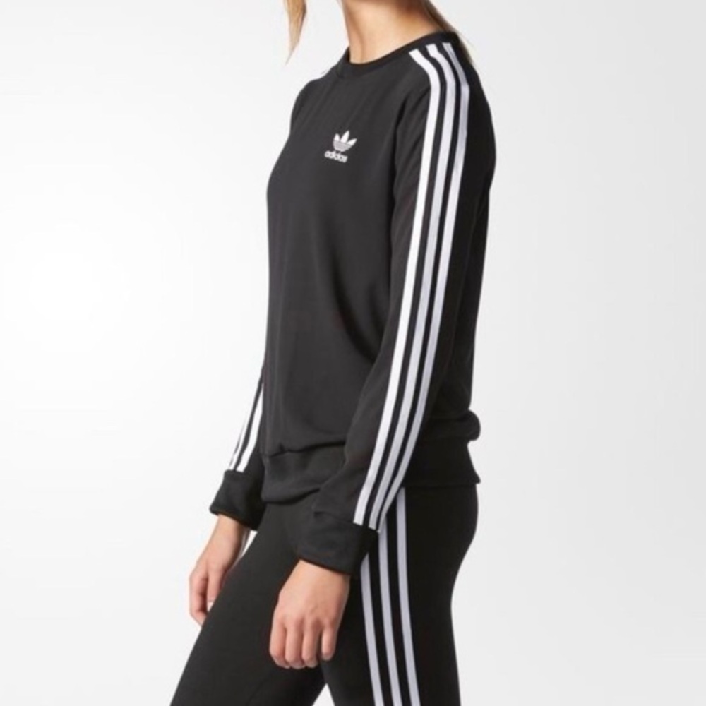 Adidas Originals Three Stripe Chiffon Sweatshirt Size 8 - Picture 3 of 11